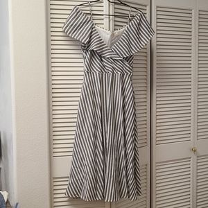 Just me off shoulder dress in stripe